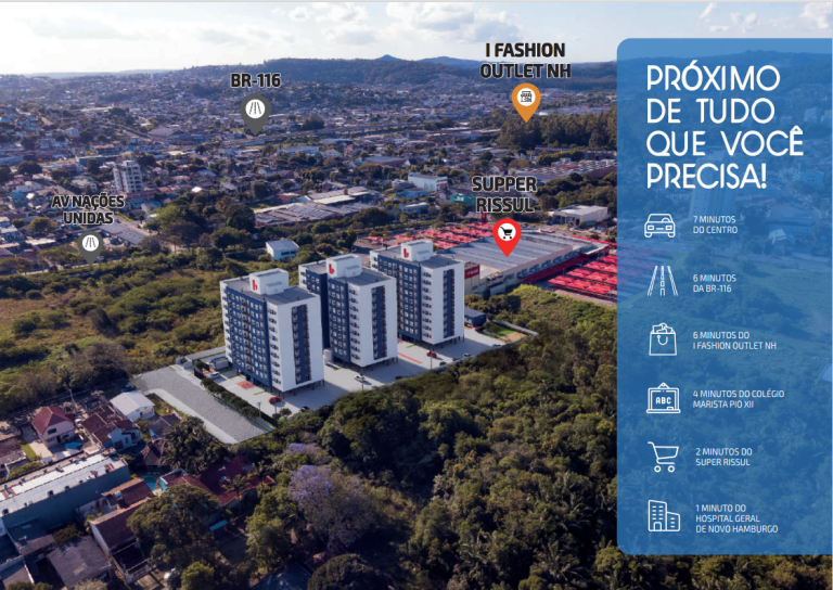 NOVO HAMBURGO – VILA ROSA – APARTAMENTO NA PLANTA COM 2 DORMITÓRIOS