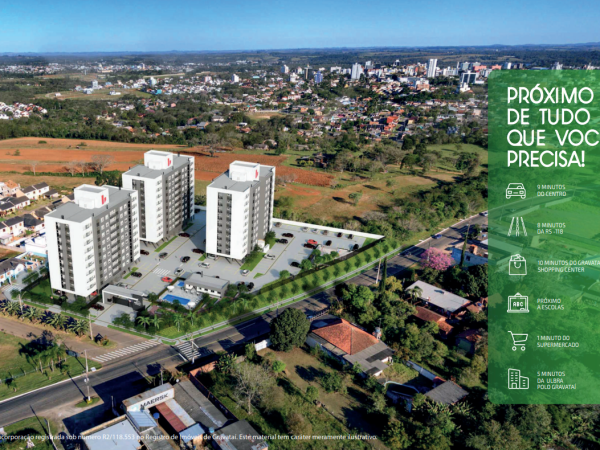 GRAVATAÍ – CADIZ – APARTAMENTO NA PLANTA COM 2 DORMITÓRIOS