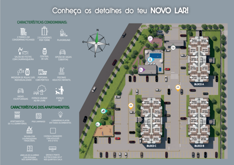 GRAVATAÍ – CADIZ – APARTAMENTO NA PLANTA COM 2 DORMITÓRIOS