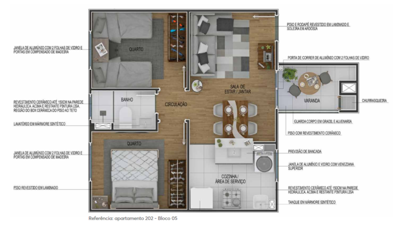 APARTAMENTO NA PLANTA EM NOVO HAMBURGO – BAIRRO RONDÔNIA – 2 DORMITÓRIOS